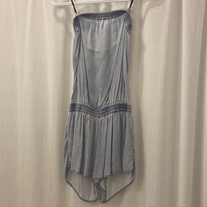 Aritzia denim-wash strapless romper
